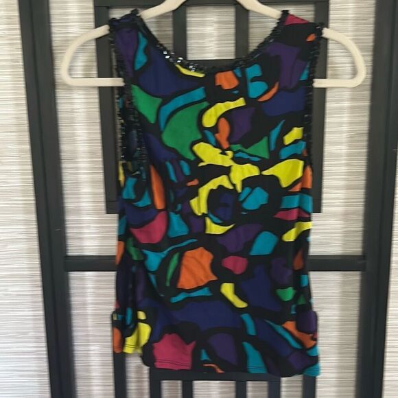 Alberto Malaki vintage 100% silk top tank 80s 90s size M - Picture 4 of 4